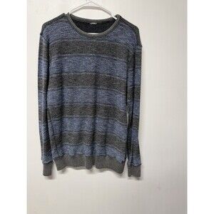 FAHERTY  Mens Favorites Icon Crewneck Sweater Casual Blue Gray Striped Sz Large